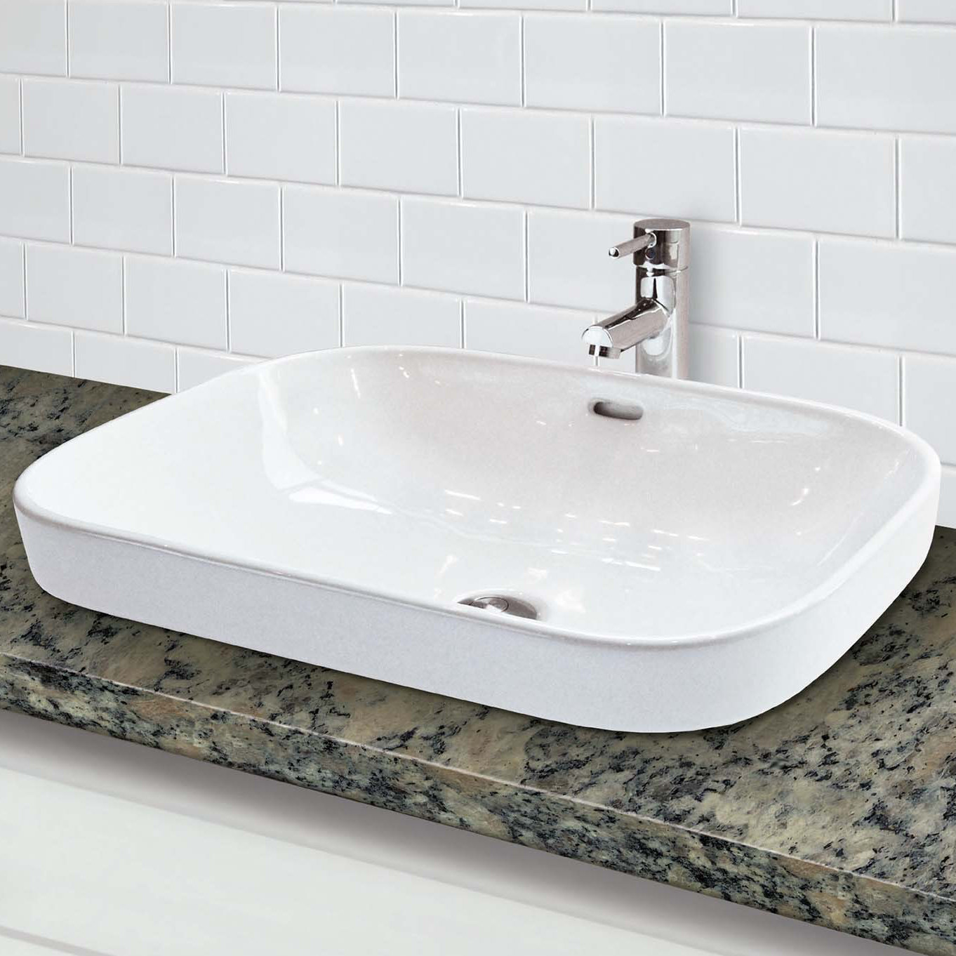 DECOLAV Classically Redefined Semi Recessed Lavatory Rectangular Vessel